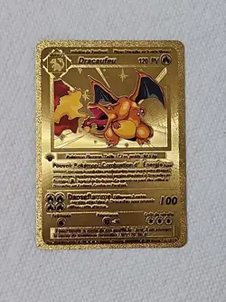 Dracaufeu ?? Charizard ?? Gold Foil Fan Art /Display Card NM Pokemon - Image 1