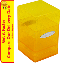 NEW ULTRA PRO Deck Box Tower Satin Glitter YELLOW Compartment Card - Image 1