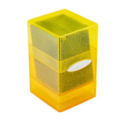 NEW ULTRA PRO Deck Box Tower Satin Glitter YELLOW Compartment Card - Image 3