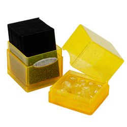 NEW ULTRA PRO Deck Box Tower Satin Glitter YELLOW Compartment Card - Image 4