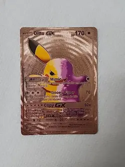 Ditto GX Full Art Rose Gold Foil Fan Art Display Card Pokemon HP170 - Image 1