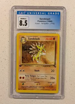 Sandslash 1999 Fossil 1st Edition 41/62 Pokemon Card - CGC 8.5 - Image 1