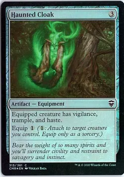 Haunted Cloak () C Commander Legends 313 Near Mint Foil Magic - Image 1