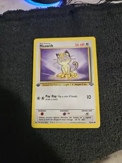 Pokemon Meowth - 56/64 - Common 1st Edition Jungle LP - Image 1