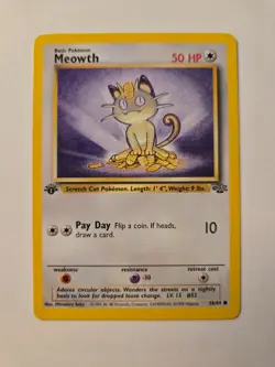 Pokemon Meowth 56/64 1st Edition Jungle - Image 1