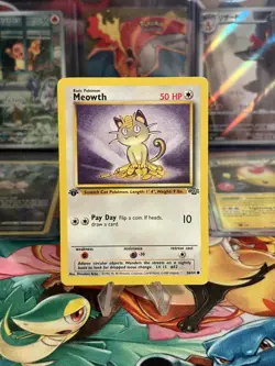 Meowth - 56/64 - Common - 1st Edition MP, English Pokemon Jungle - Image 1