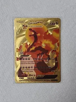 Pokemon Charizard VMax Gold Foil Fan Art LV.95 HP 586 - Image 1