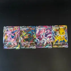 4pc Pokemon TCG Chinese Espeon VMAX Umbreon VMAX Sylveon VMAX Jolteon VMAX LP - Image 1