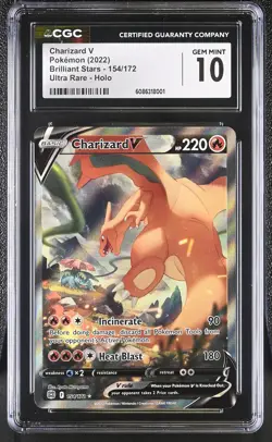 CGC 10 Charizard V 154/172 Brilliant Stars Ultra Rare Alternate Art POKEMON - Image 1