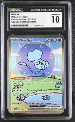 CGC 10 Mew EX 232/091 Paldean Fates PAF Special Illustration Rare POKEMON - Image 1