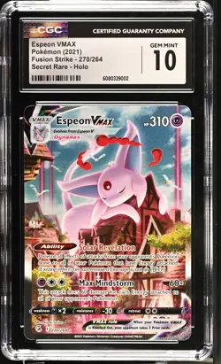 CGC 10 Espeon Vmax 270/264 Fusion Strike Secret Rare Alternate Art POKEMON - Image 1