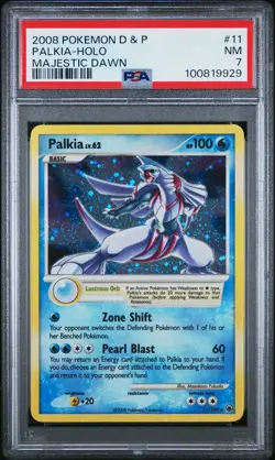 PALKIA 11/100 PSA 7 DIAMOND & PEARL MAJESTIC DAWN POKEMON CARD HOLO ENGLISH - Image 1