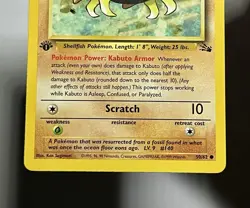 Kabuto 50/62 (LP) 1st Edition Common Fossil Set 1996 WOTC Pokemon Card - Image 4