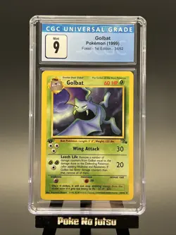 CGC 9 Mint Pokemon Golbat Fossil 1st Edition 34/62 1999 - Image 1