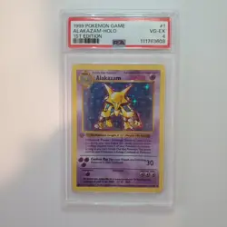 1999 Pokemon 1st Edition Alakazam Holo Base Set 1/102 PSA 4 - Image 1
