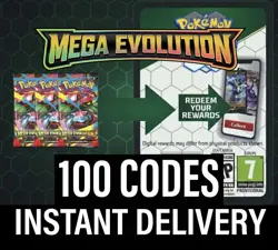 100x Mega Evolution Codes Booster Pokemon TCG Live Pack-INSTANT DELIVERY - Image 1