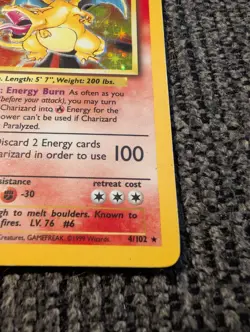 Charizard 004/102 Unlimited Base Set Holo Pokemon TCG - Image 5
