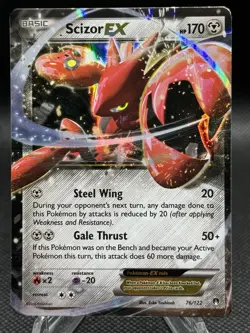 🛡 Pokemon TCG - Scizor EX 76/122 - XY Breakpoint - Ultra Rare Holo - NM - Image 1