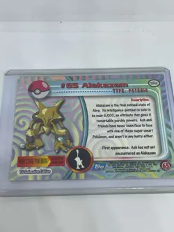 1999 Topps Pokemon TV Animation Edition #65 Alakazam Holo Card - Image 2