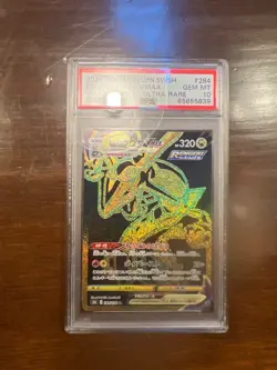 2021 POKEMON JPN SWORD & SHIELD VMAX CLIMAX #284 FULL ART/RAYQUAZA VMAX PSA 10 - Image 1