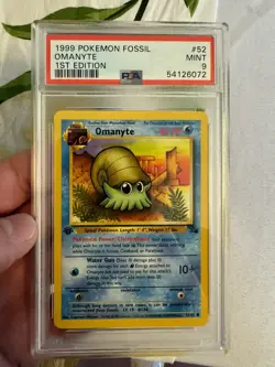 1999 Pokemon - 1st Edition Omanyte Non-Holo Fossil 52/62 - PSA 9 Mint! - WOTC - Image 2