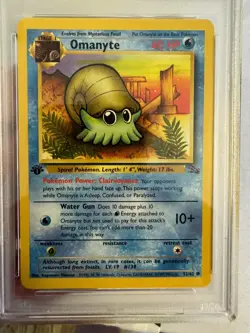 1999 Pokemon - 1st Edition Omanyte Non-Holo Fossil 52/62 - PSA 9 Mint! - WOTC - Image 3