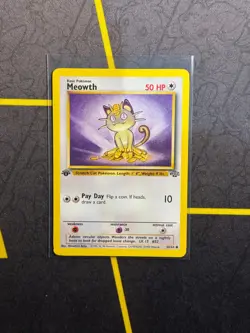 Meowth 56/64 Pokemon TCG 1st Edition Jungle WOTC - LP - Image 1