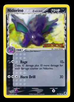 2006 Pokemon Ex Dragon Frontiers Nidorino Rev. Foil 35/101 LP - Image 1