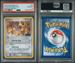 2005 Pokemon EX Unseen Forces Stantler Reverse Foil #32 PSA 8 NM-MT - Image 3