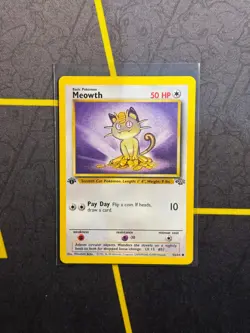 Meowth 56/64 Pokemon TCG 1st Edition Jungle WOTC - MP - Image 1