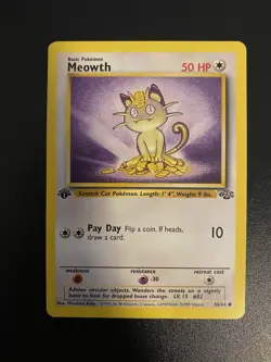 [MP] Pokemon - Meowth 56/64 - Jungle - 1st Edition - English - Image 1