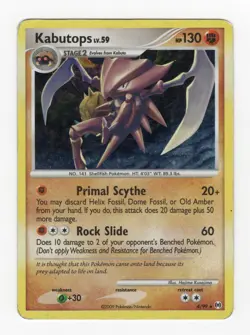 2009 Pokemon Kabutops Lv.59 #4/99 Reverse Holo Rare Platinum HP (See Desc) - Image 1