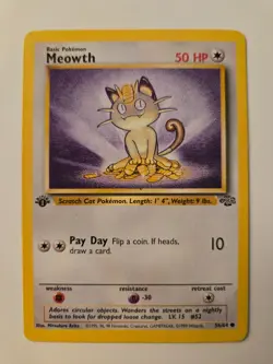 Pokemon Meowth - 56/64 - Jungle 1st Edition - Common WOTC - Image 1