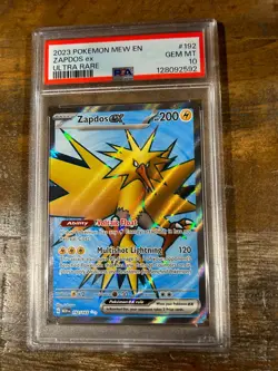 Pokemon 2023 Mew En 151 ZAPDOS EX Ultra Rare #192 PSA 10 Gem Mint - Image 1