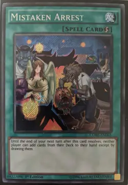 YuGiOh Mistaken Arrest Secret Rare 1st Edition CORE-EN065 - Image 1