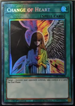 YuGiOh Change of Heart Collector's Rare 1st Edition RA01-EN050 - Image 1