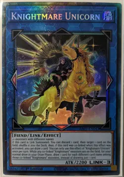 YuGiOh Knightmare Unicorn Collector's Rare 1st Edition RA01-EN043 Alternate Art - Image 1