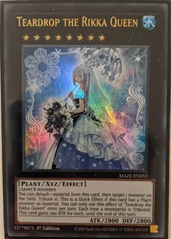 YuGiOh Teardrop the Rikka Queen Ultra Rare 1st Edition MAZE-EN053 - Image 1