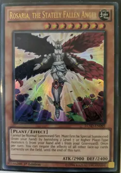 YuGiOh Rosaria, the Stately Fallen Angel Ultra Rare 1st Edition LC5D-EN095 - Image 1