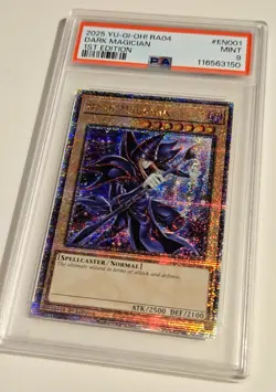 2025 YU-GI-OH! QUARTER CENTURY STAMPEDE Dark Magician QCR RA04-EN001 QCSR PSA 9 - Image 3