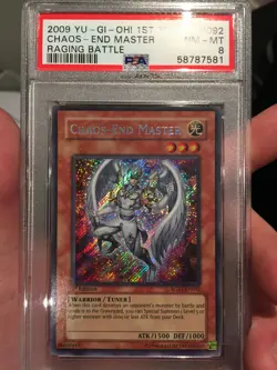 YUGIOH - Chaos-End Master Secret rare RGBT-en092 1st psa 8 - Image 1
