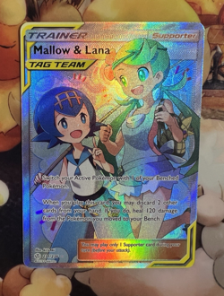 Pokemon Cosmic Eclipse Mallow & Lana Tag Team 231/236 Full Art Foil Card NM/M - Image 1