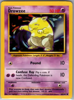 Drowzee 49/102 Non Holo Base Set - Pokemon Card - NM - Image 1