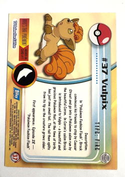 Vulpix #37 Blue Label First Edition 🔥 Topps Pokemon 1999 - Good Condition - Image 2