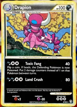 2010 Pokemon Drapion 4/102 Holo Rare HGSS Triumphant NM/LP 🔥 Heart Gold Soul S - Image 1