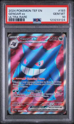 PSA 10 POKEMON TEF EN #193 GENGAR EX ULTRA RARE 2024 TEMPORAL FORCES ENGLISH - Image 1