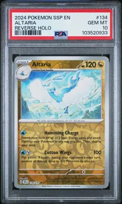 2024 POKEMON SSP EN #134 ALTARIA REVERSE HOLO PSA 10 SURGING SPARKS 1st POP 1 - Image 1