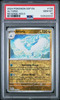 2024 POKEMON SSP EN #134 ALTARIA REVERSE HOLO PSA 10 SURGING SPARKS 1st POP 1 - Image 2