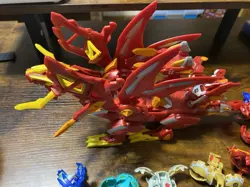 Bakugan Gundalian Invaders Pyrus Dragonoid Colossus Figure Complete Cards Ball - Image 2