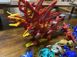Bakugan Gundalian Invaders Pyrus Dragonoid Colossus Figure Complete Cards Ball - Image 3